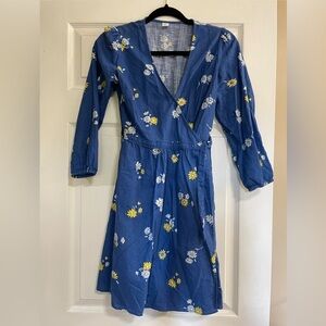 Old Navy Blue Floral Long Sleeve Dress
